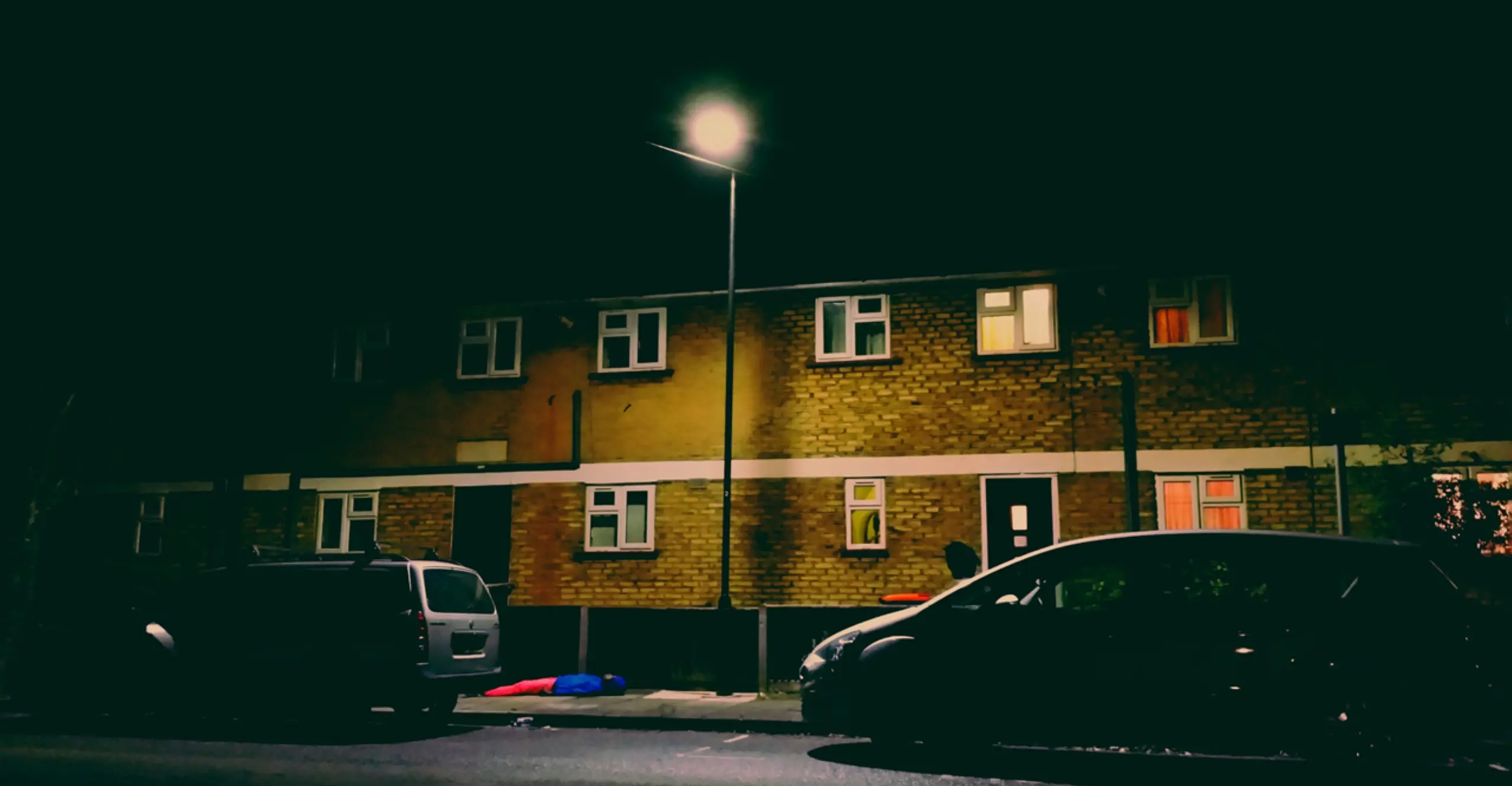 Image of a building at night 